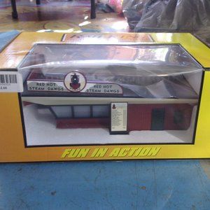 MTH Rail King Concession Stand Red Hot Steam Dawgs railroad train display setup